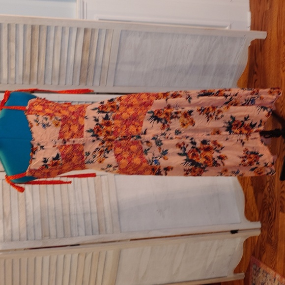 Free People Lover Boy Maxi Dress Pink Combo 10 Medium - Picture 4 of 9